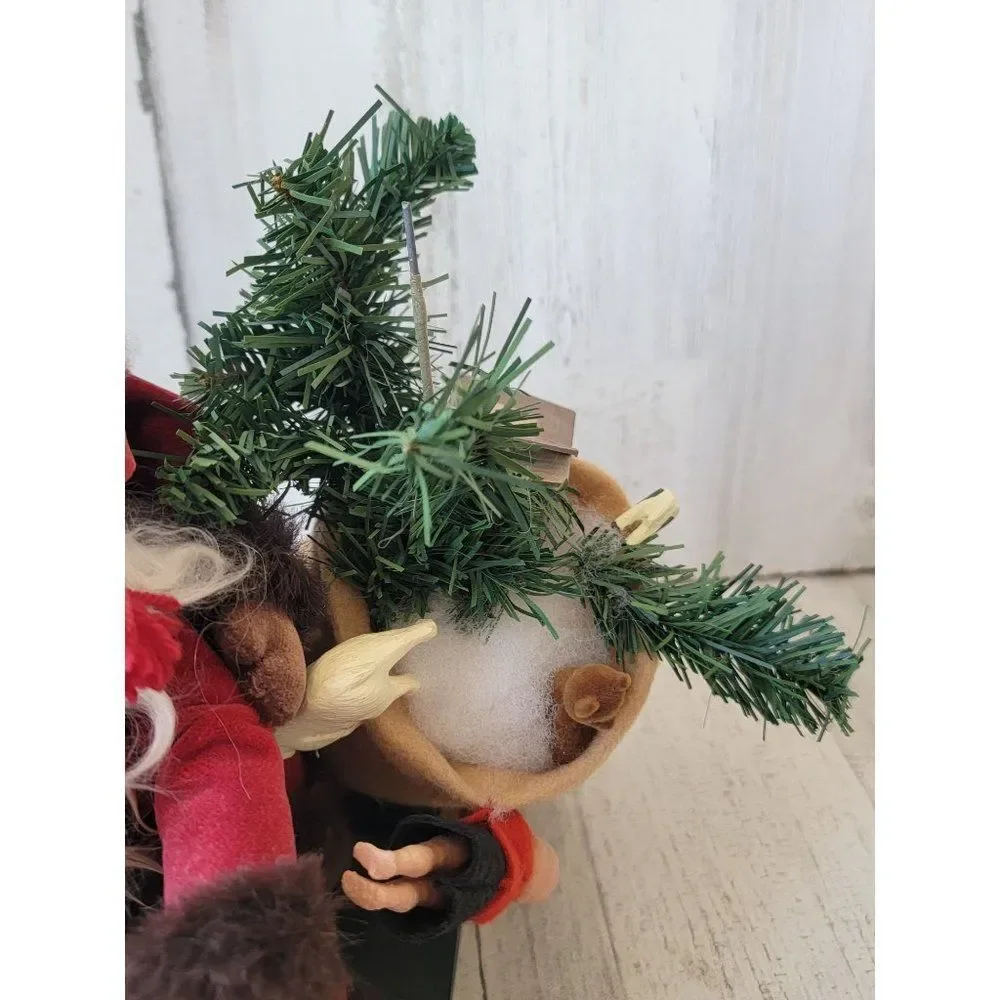 Santa‎ Claus joyride sled bell gift AS IS figured decor home sledding